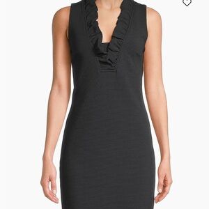 Lilly Pulitzer Tisbury Knit V-Neck Sleeveless Ruffle Detail Sheath Dress